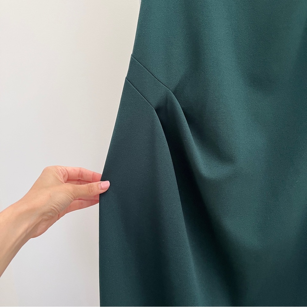 Betsy & Adam One Shoulder Dress in Dark Green - Picture 4 of 12